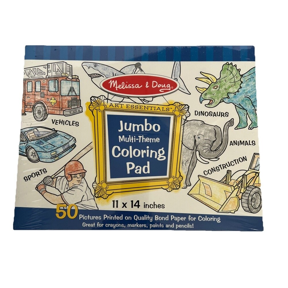Jumbo Coloring Pad - Blue - Melissa & Doug New- sealed in Plastic